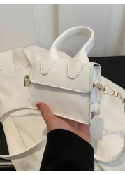 قطعة واحدة من حقيبة يد فتاة عصرية من نموذج جديد، ذات لون أحادي مصنوعة من مادة البولي يوريثان، تصميم مغناطيسي ل