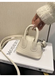 1pc Litchi Pattern Small Shell Children s Candy Color Mini Crossbody Lipstick Bag Crossbody Coin Purse Comfortable Fabric Light And Compact The Internal Space Is Very Open Suitable For Daily Use