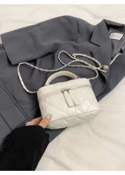 1 قطعة حقيبة كتف نسائية صغيرة بسلسلة بشكل معين