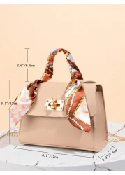 Fashion Versatile Simple Casual Scarf Decorated Tote Bag