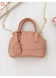 1pc Fashionable And Cute Children s Bags Small And Fresh Girls Handbags Cute Chain Crossbody Handbags High End Solid Color Bags With Letter Prints Smooth Zippers Litchi Pattern Girls Handbags Crossbod
