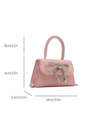 1pc Children s Solid Color Pu Handbag With Bowknot Detail Simple And Fashionable Can Be Used As Handbag Or Crossbody Bag