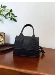 1 Pc New Girls Mini Shoulder Bag Plain Simple Design Pu Material Adjustable And Replaceable Strap Versatile Handheld Or Shoulder Bag Fashionable And Minimalist Style For Outings Shopping Gatherings An