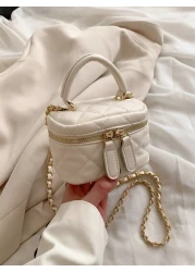 1pc Rhinestone Embroidery Mini Handbag Personalized Creative Chain Bag Lipstick Bag Crossbody Small Square Bag Comfortable Fabric Light And Large Capacity Adjustable Shoulder Strap The Internal Space