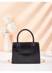 حقيبة يد للبنات بنمط التمساح وحزام سلسلة للكتف ،مثالية للاستخدام اليومي و الحفلات وهدايا عيد الأم