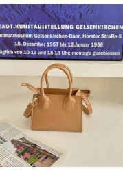 1pc Pu Zipper Closure Fashionable Niche Design Simple Mini Handbag Small Square Bag Korean Style Versatile Small Crossbody Bag Shoulder Bag Casual And Comfortable Adjustable Shoulder Strap Smooth And