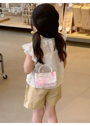 Mini Glitter Decorated Fashion Faux Pearl Satchel For Evening Party