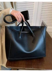 Lightweight Business Casual Stitch Detail Shoulder Tote Bag For Women Rookies White Collar Workers For Teen Girls Women College Students Rookies White Collar Workers Perfect For Office College Work Bu