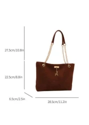 حقيبة كتف مشد كبيرة السعة من البوليستر بزخرفة غزلان، مناسبة للنساء للاستخدام اليومي