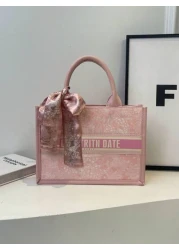 حقيبة كبيرة بمقبض علوي وسعة كبيرة بطباعة الحروف والأسلوب العارض غير الرسمي، حقيبة للرضاعة، حقيبة أسبوعية، حق