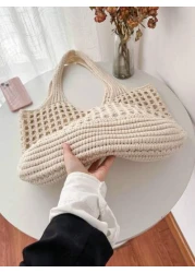 ENBEI Lightweight Casual Women s Minimalist Large Capacity Hollow Out Woven Shopping Bag Crochet Bag Mothers Day Gift For Mom Large Capacity Tote Bag For Travel School Bag