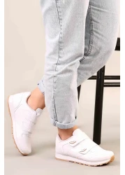 AYN-Shoes Unisex White Crepe Color Double Strap Sneakers