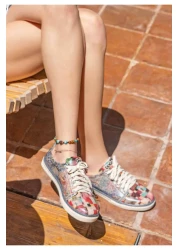 Dogo Women's Vegan Leather Multicolored Sneakers - Mini Mosaic Design