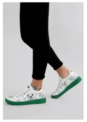 Dogo Women's Vegan Leather White Sneakers - Koala Hug Design