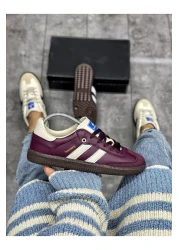 homiro حذاء رياضي برباط للجنسين - أحمر كلاريت - بيج