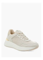 Flora Bella by Shoexpress Flora Bella Monogram Print Sneakers with Lace-Up Closure