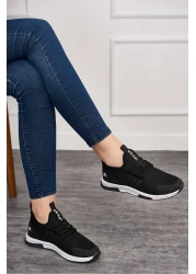 Allyup Daily Unisex Black White Sneaker Breathable Knitwear Lace-Up Lightweight Sports Shoes 249