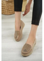 Nesil Shoes Nstar 405 Beige Denim Anatomical Casual Women's Shoes