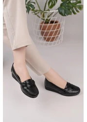 Nesil Shoes حذاء Ayzen 006 أسود بكعب عريض للنساء