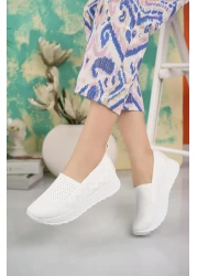 Nesil Shoes Aky 055 White Knitwear Summer Women's Shoes
