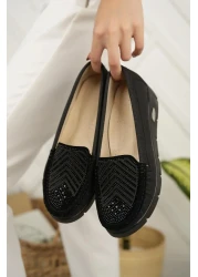 Nesil Shoes حذاء نسائي كاجوال تشريحي من الدنيم الأسود Nstar 405