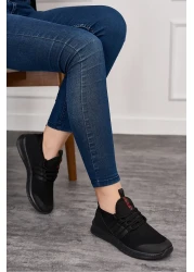 Allyup Daily Unisex Black Sneaker Breathable Knitwear Lace-Up Lightweight Sports Shoes 249