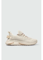 DeriWorld حذاء رياضي مريح للغاية سهل الارتداء للجنسين باللون البيج