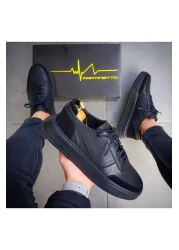 Martinetto Black Genuine Leather Casual Men's Shoes
