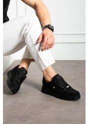 L.A Polo أحذية رياضية رجالية سوداء قابلة للتنفس