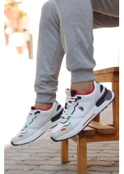 U.S. Polo Assn. أحذية رياضية مريحة ونعل كاجوال للرجال باللون الأبيض