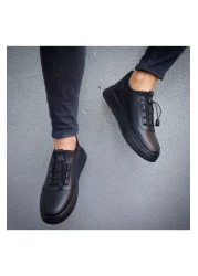 Martinetto Black Genuine Leather Stretch - Casual Shoes