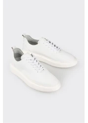 Elle White Leather Men's Sports Shoes