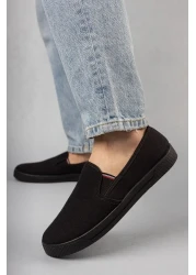 Eylül Spor أسود - أحذية رياضية كاجوال للرجال من الكتان Emk-232913