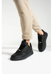 L.A Polo 345 حذاء كاجوال أسود اللون بنعل أسود للرجال