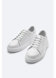 Avva Men's White 100% Leather Flexible Sole Casual Shoes B008000