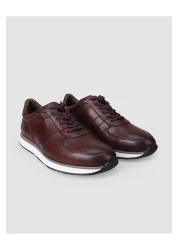 Cabani 100% Genuine Leather Brown Lace-Up Men's Sports Shoes