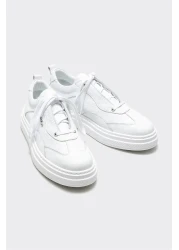 Elle أحذية رياضية جلدية بيضاء للرجال