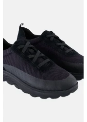 Geox حذاء رياضي برباط للرجال من U Spherica A، أسود