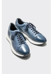 Elle Blue Leather Men's Sports Shoes