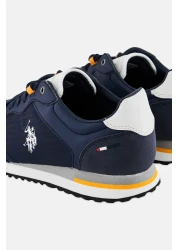 U.S. Polo Assn. حذاء كاجوال برباط من الجلد الصناعي للرجال، أزرق داكن