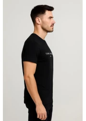 Tomy Crew Neck Embroidered T-Shirt Black Tommy