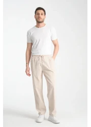 Klothy Kety Men's Comfortable Linen Look Trousers