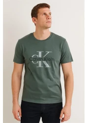 Calvin Crew Neck Tshirt Green Calvinklein