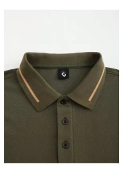 FEEL STYLE Cotton Regular Fit Buttoned Polo Neck t Shirt Men