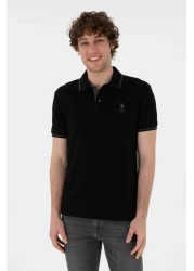 U.S. Polo Assn. Men's Slim Fit Polo Neck Black Basic T-Shirt 50305980 -Vr046