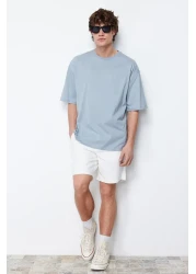  Collection Gray Floral PrinTed Wide CuT CoTTon T-Shirt - TMNSS21TS1223