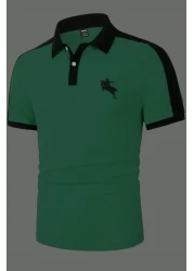 SELF CONTROL تي شيرت برقبة بولو مطرزة من Mızrak Süvari