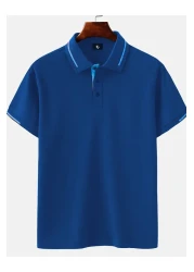 FEEL STYLE Cotton Regular Fit Buttoned Polo Neck t Shirt Men