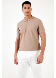 Buratti Cotton Regular Fit Zippered Polo Neck T Shirt Men's POLO T SHIRT5902434