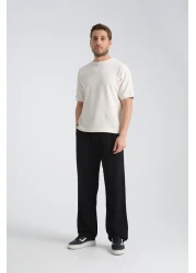 Redline بنطلون رجالي من الكتان المريح - مقاس فضفاض من Saga